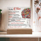To My Mom LED Acrylic Heart Plaque