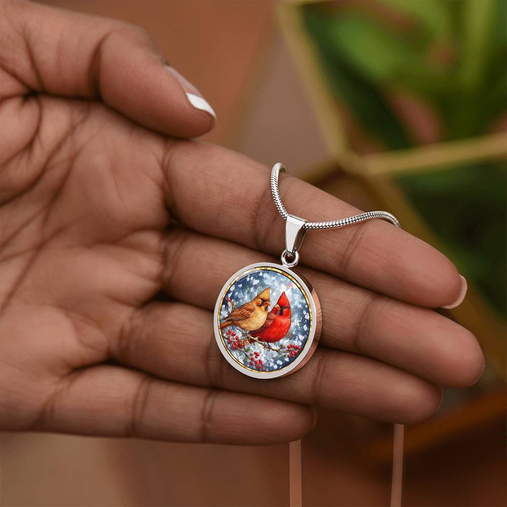 Floral Cardinals Personalized Engraved Necklace Bracelet or Keychain