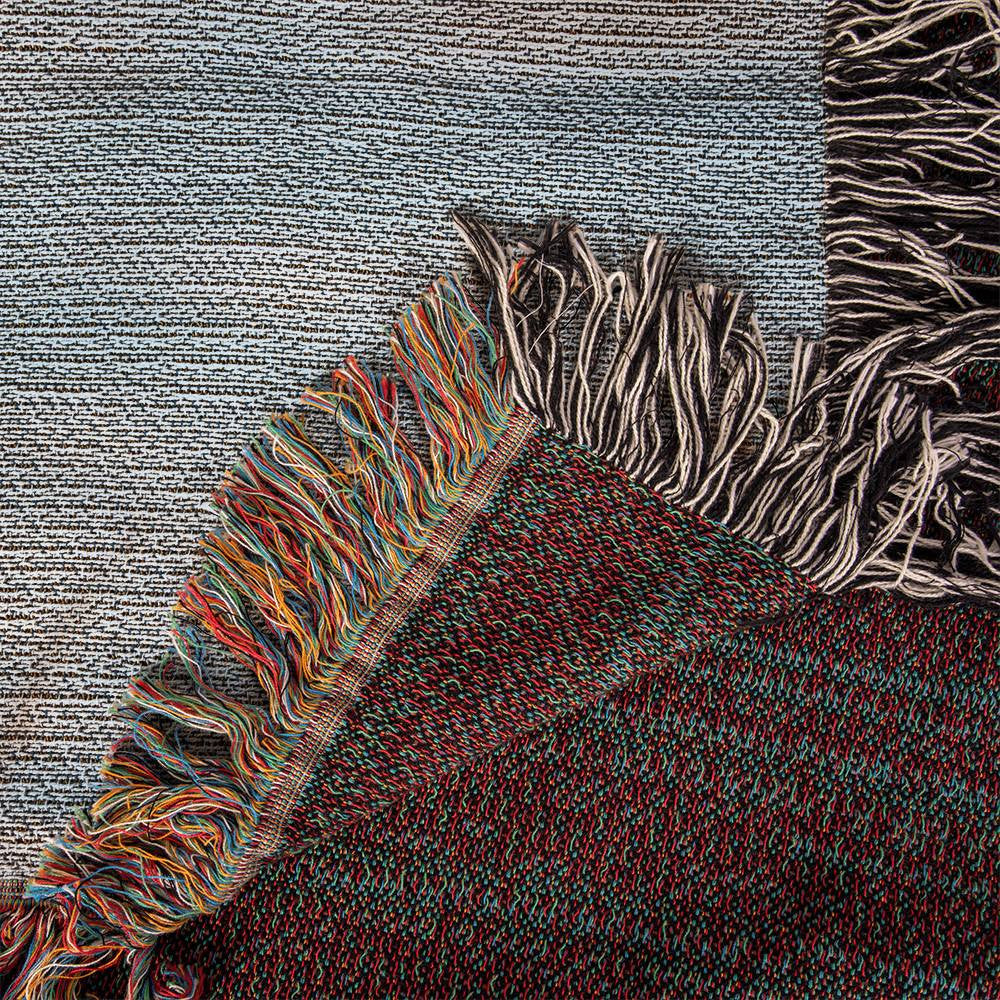 Wolf and Pup Woven Cotton Blanket-[Heartfelt Family Gift]