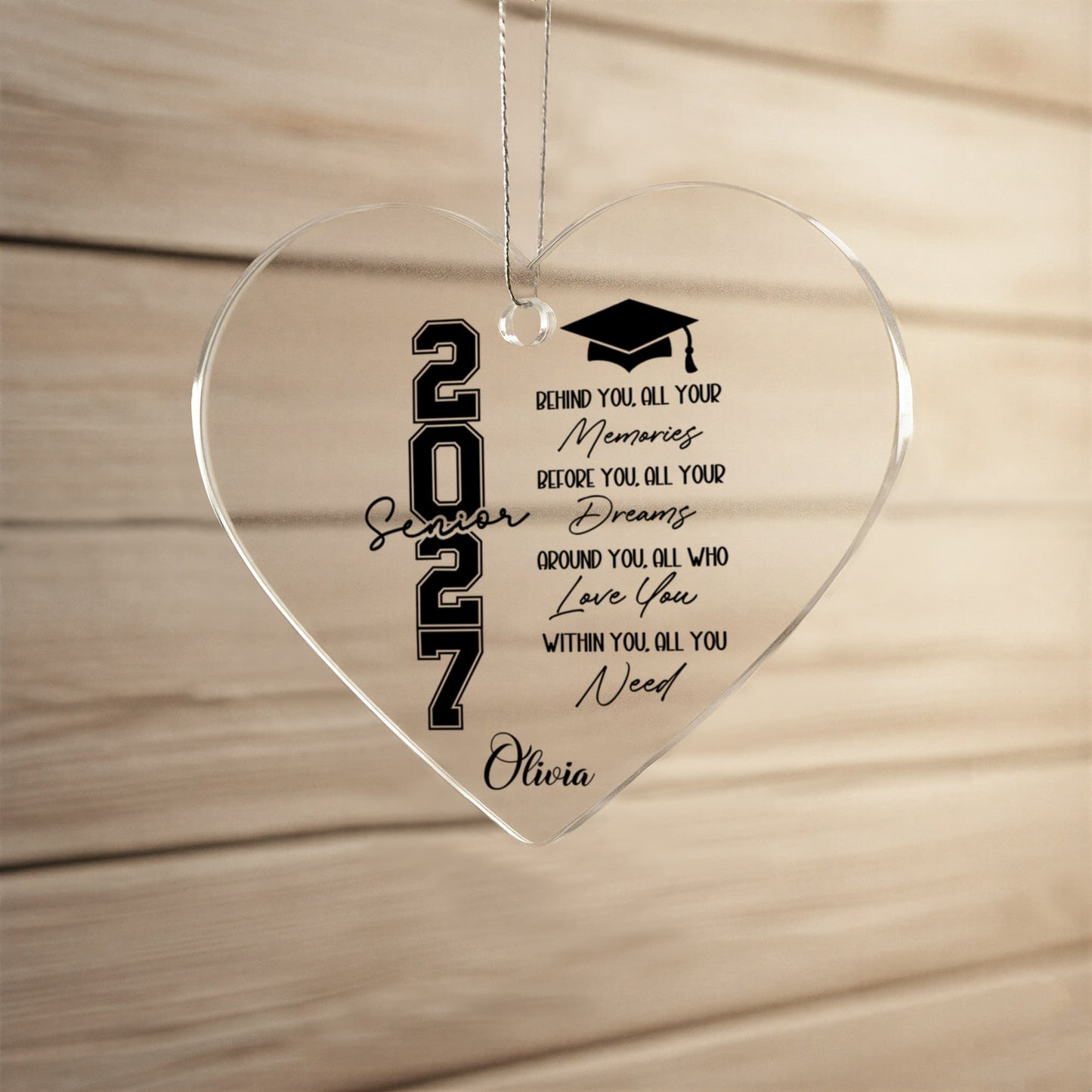 Class of 2027 Graduation Acrylic Heart Ornament