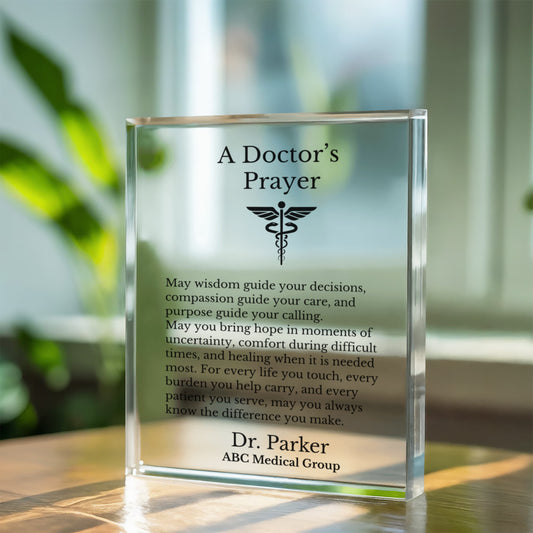 A Doctor's Prayer Blessing Plaque Gift