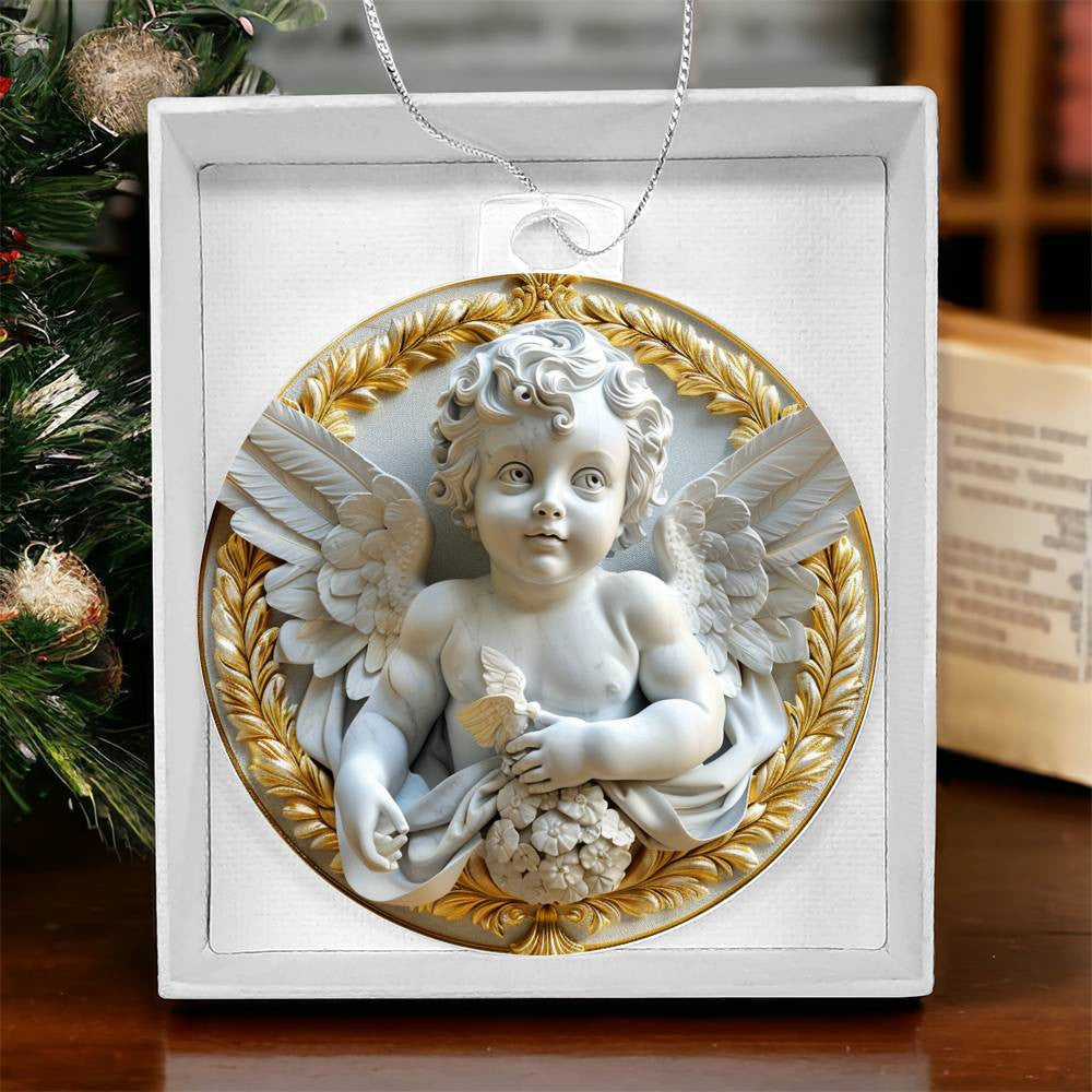 Cherub  Acrylic Christmas Ornament-[Heartfelt Family Gift]