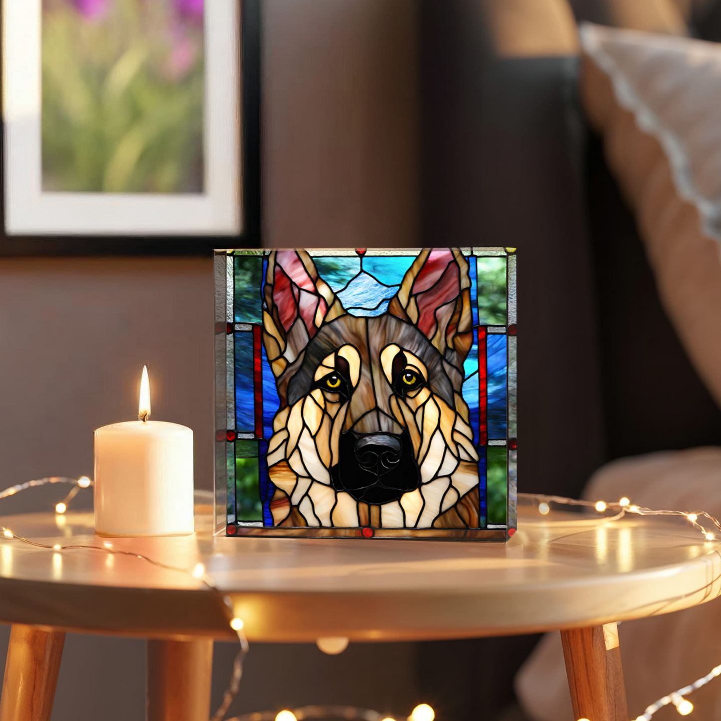 German Shepheard Stained Glass Style Acrylic Decor