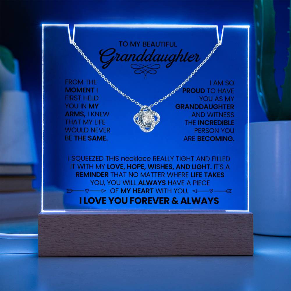 Granddaughter Lighted Jewelry Holder with Necklace Gift Set-[Heartfelt Family Gift]