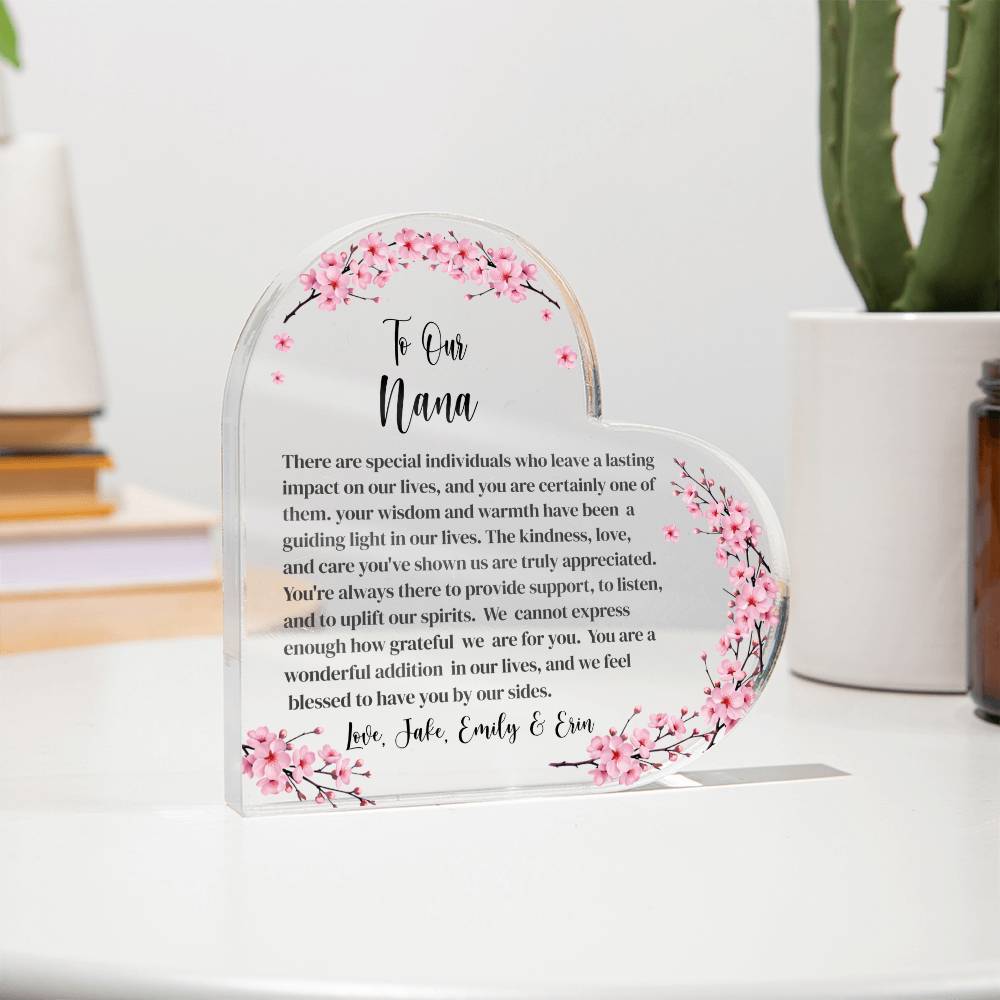 Nana Acrylic Heart Plaque