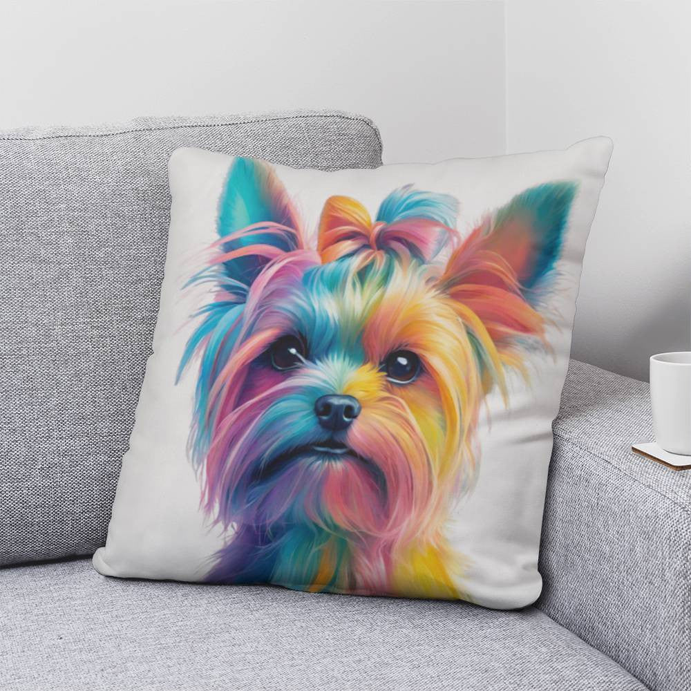 Watercolor Yorkie Throw Pillow in 5 sizes