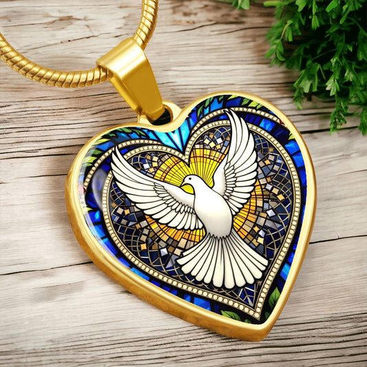 Engraved Dove Necklace-[Heartfelt Family Gift]