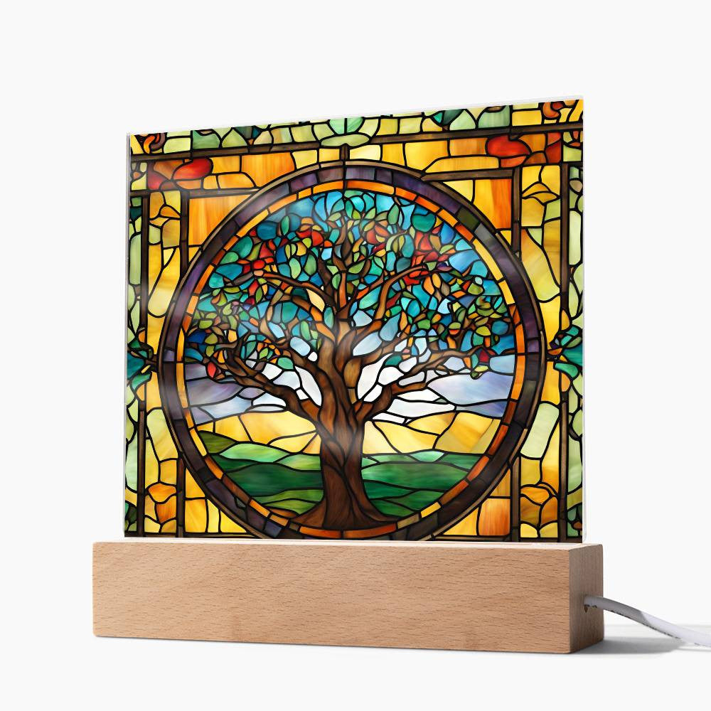 Tree of Life Acrylic Square Plaque-[Heartfelt Family Gift]