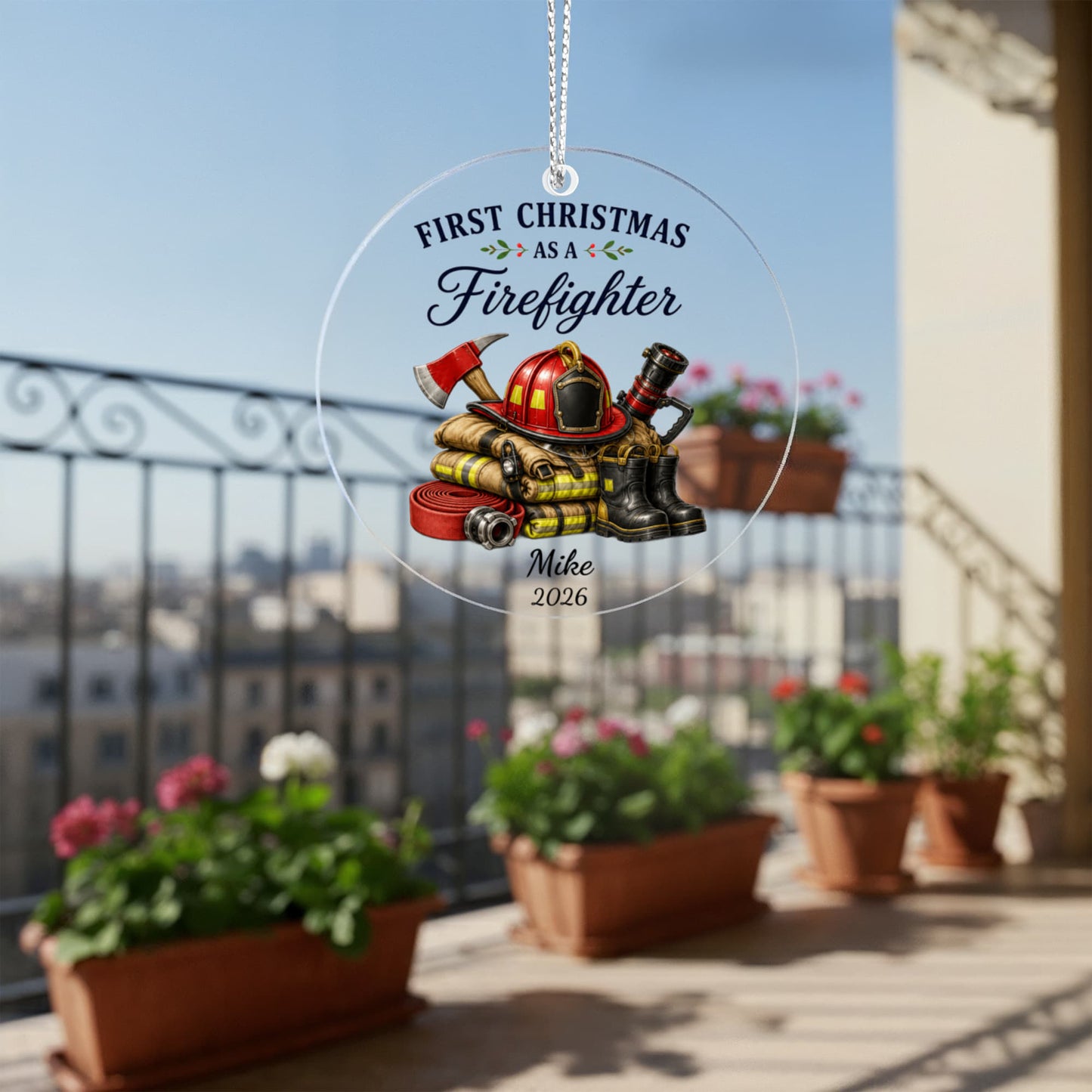 1st Christmas As A Firefighter Ornament