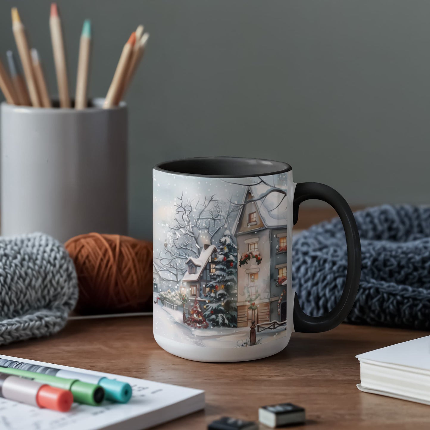 Christmas Winter Wonderland Color Accent Mugs