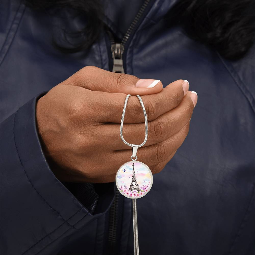 Eiffel Tower Paris Necklace with Engraving