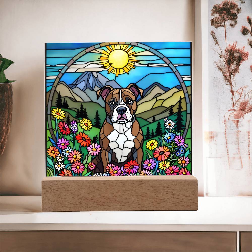 Pitbulll Dog Lighted Plaque