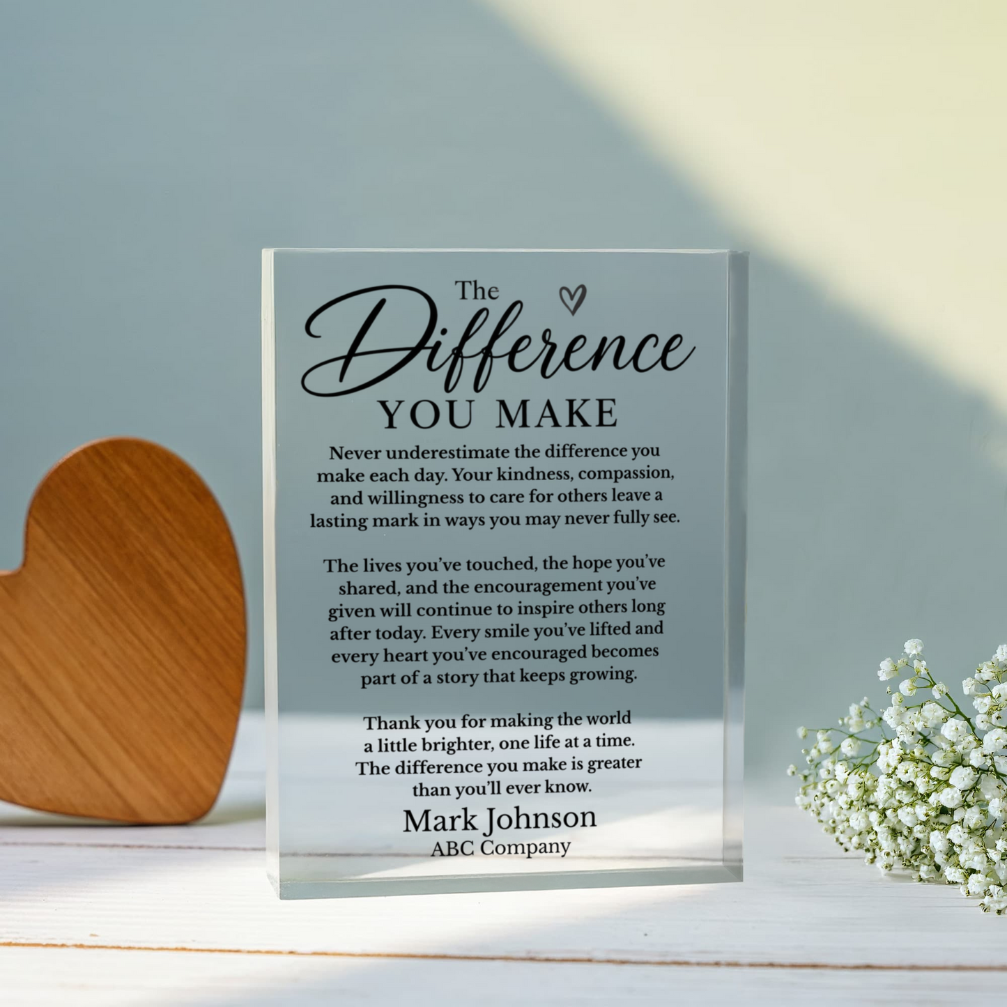 Personalized Difference Maker Appreciation Plaque
