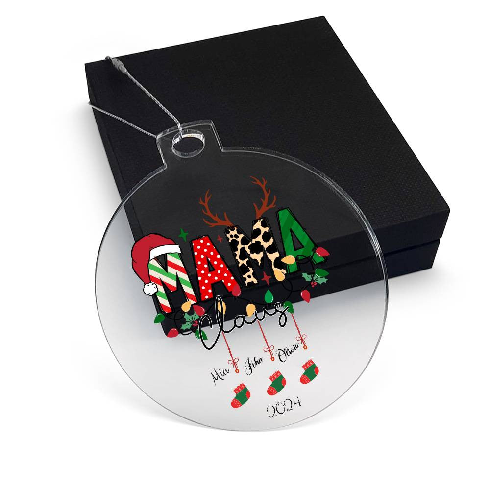 Mama Claus Acrylic Ornament for Mom-[Heartfelt Family Gift]