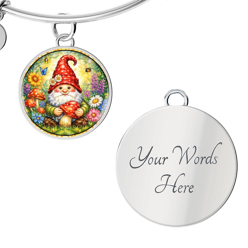 Garden Gnome Personalized Engraved Necklace Bracelet or Keychain