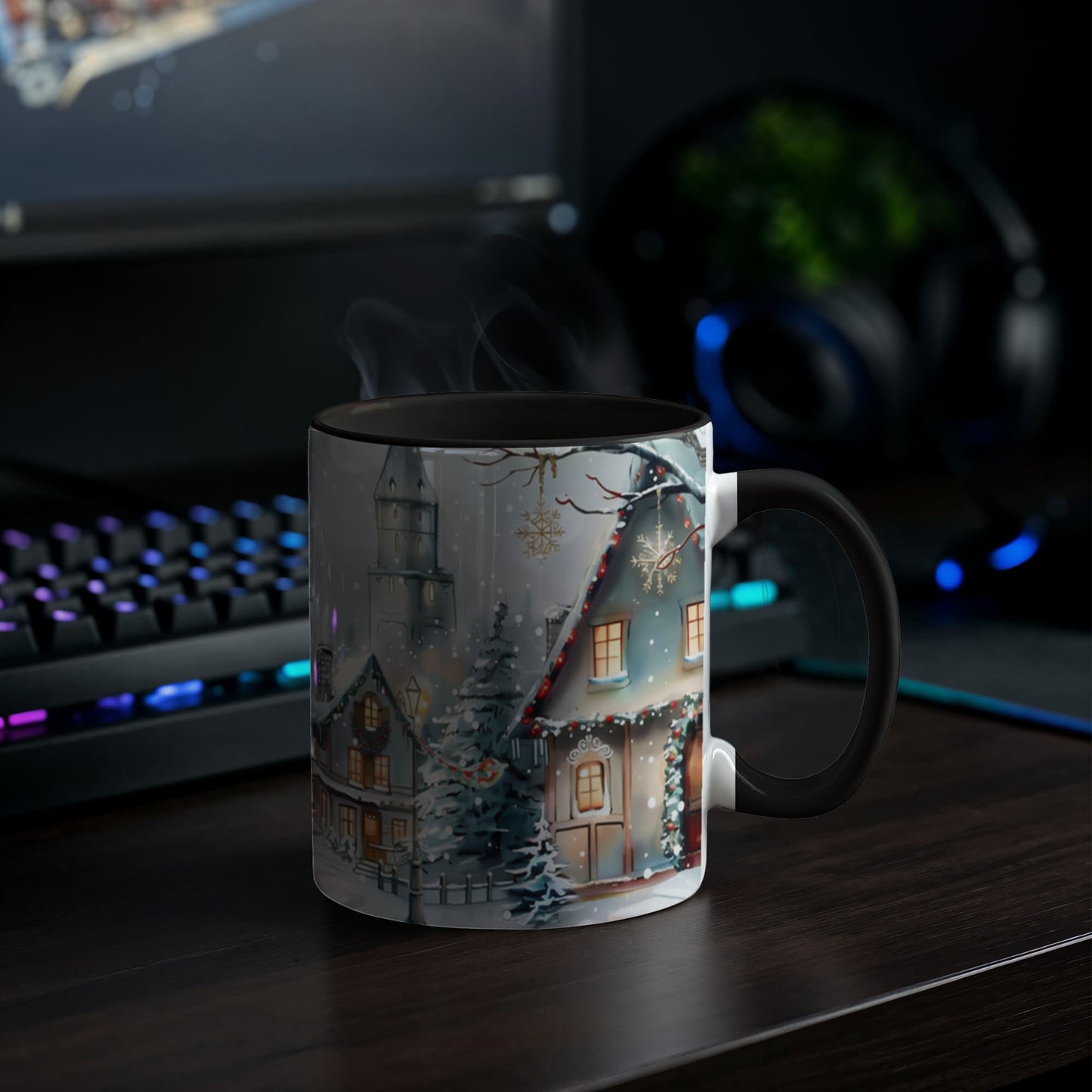 Christmas Winter Wonderland Color Accent Mugs