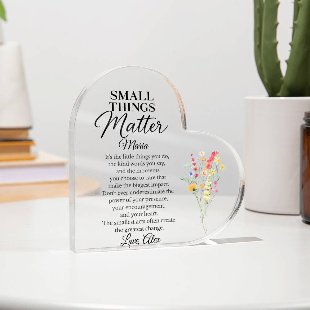 Small Things Matter Thank You Appreciation plaque