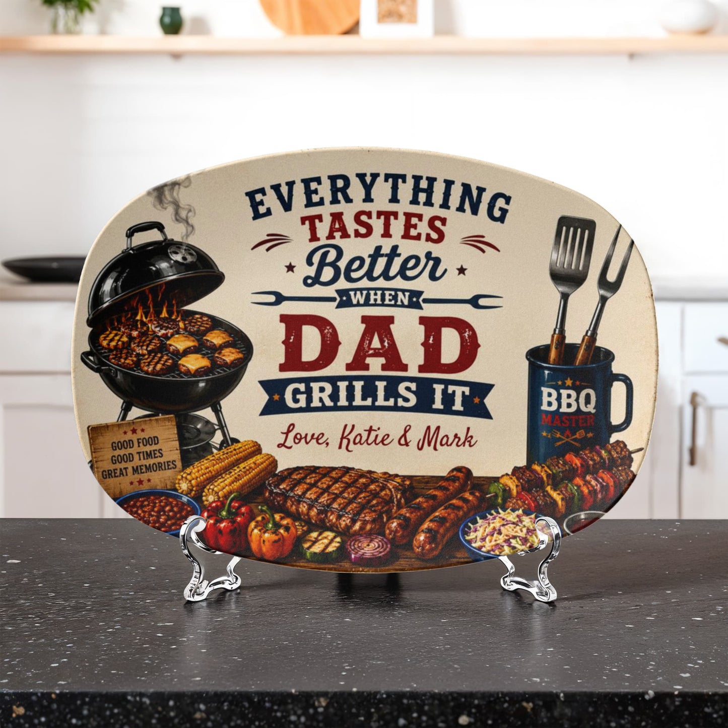 Everything Tastes Better When Dad Grills It BBQ Plate