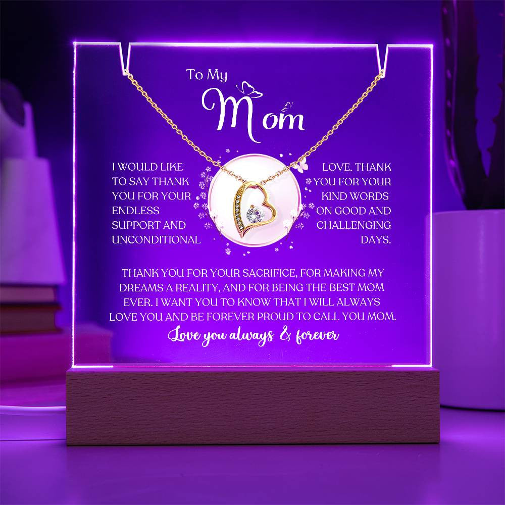 Mom Lighted Jewelry Holder with Necklace Gift Set-[Heartfelt Family Gift]