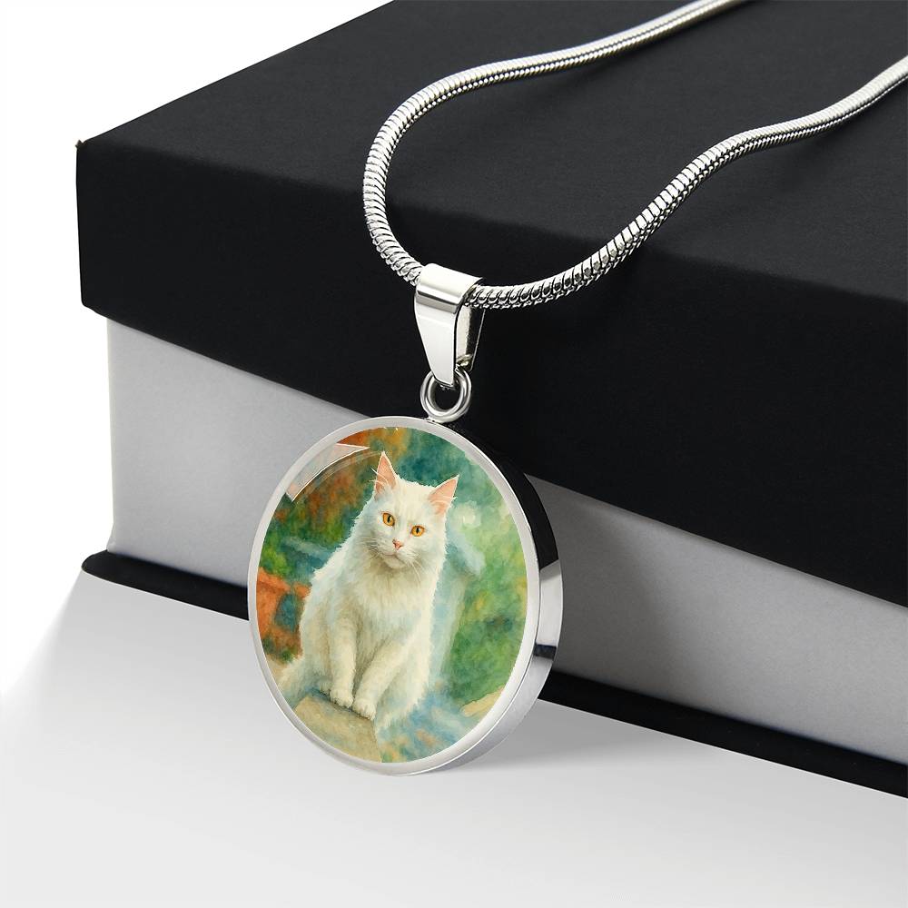 Personalized Watercolor Dog Portrait Necklace with Engraving
