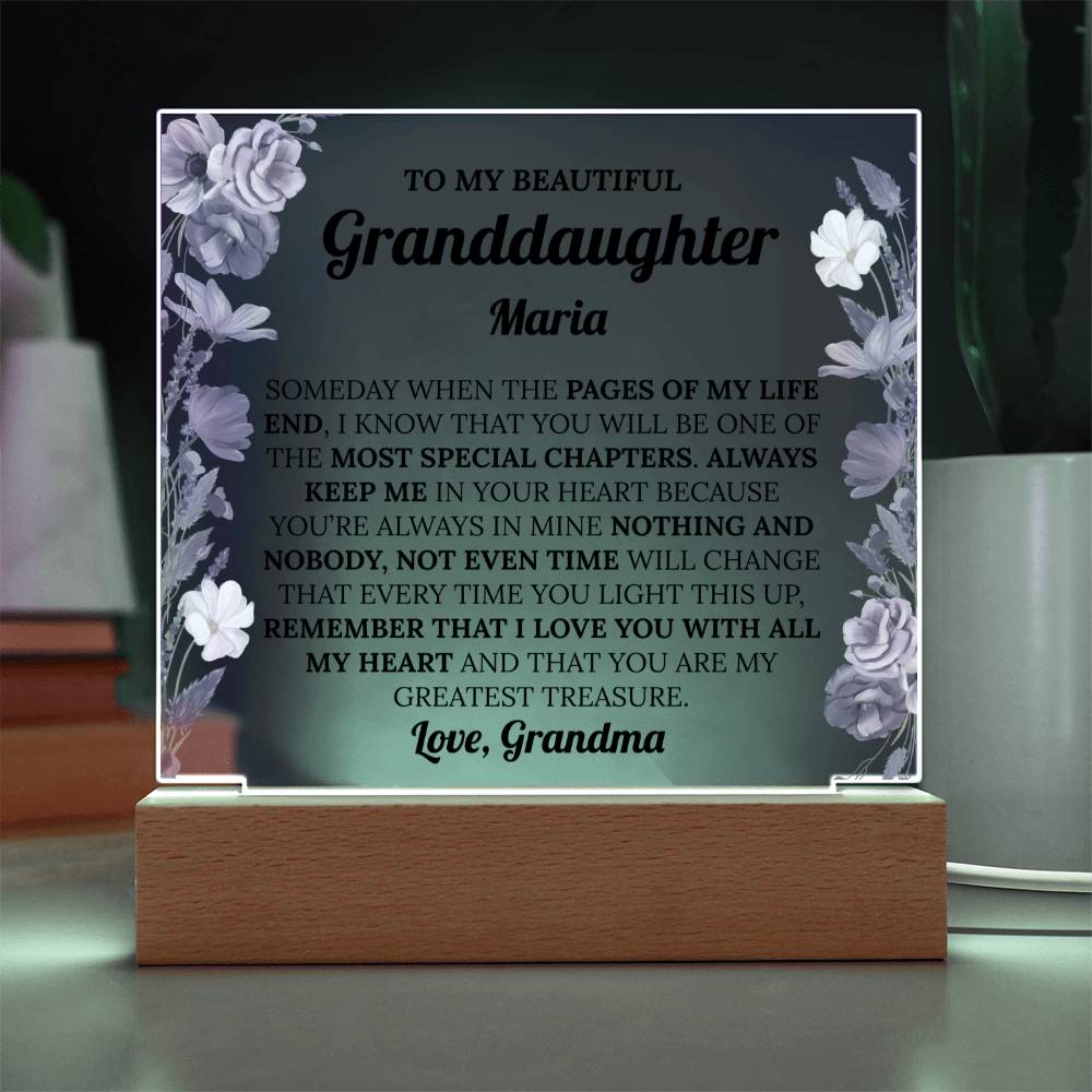 Personalized Granddaughter  Acrylic Plaque