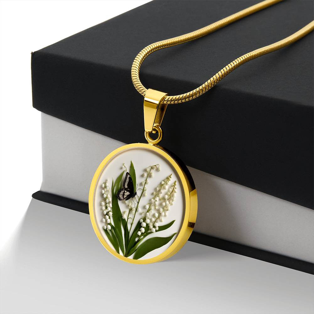 May Birth Flower Necklace Lily of the Valley-[Heartfelt Family Gift]