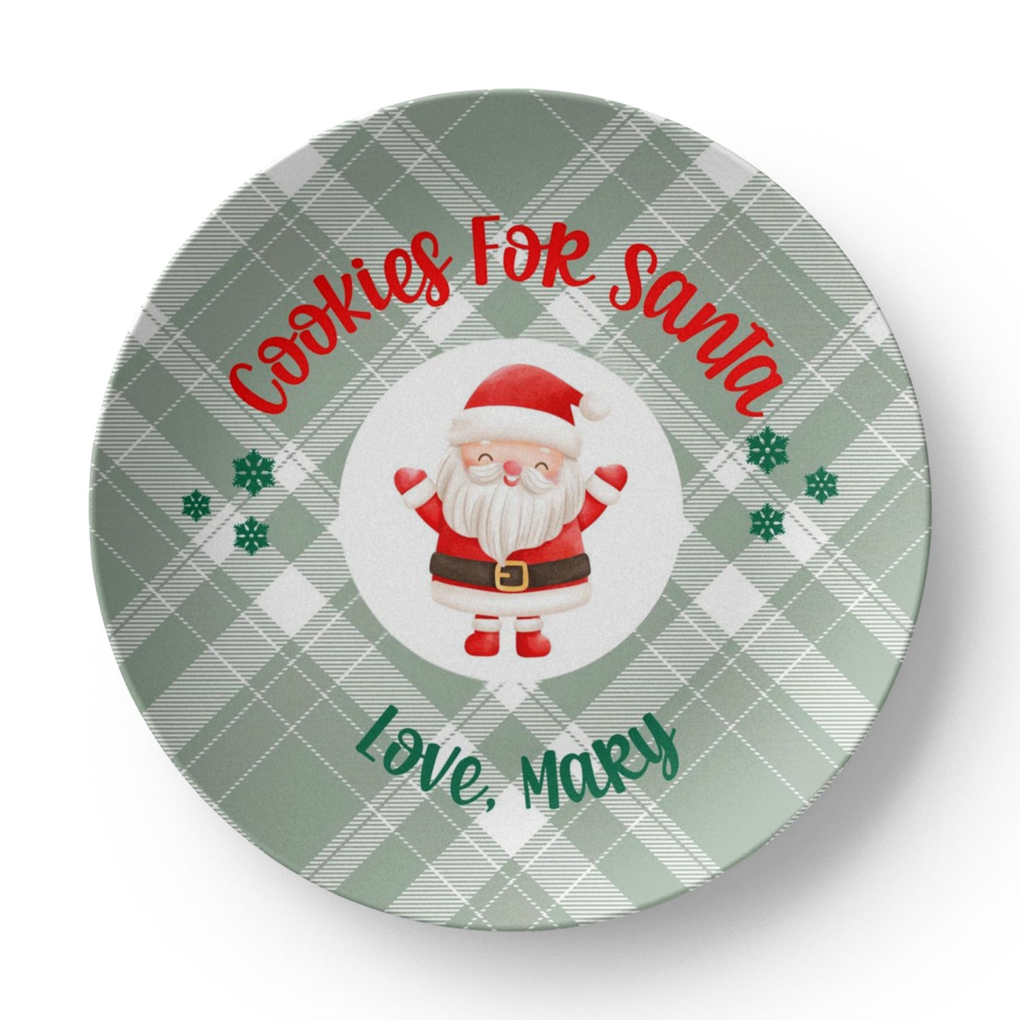 Cookies For Santa Personalized Plate