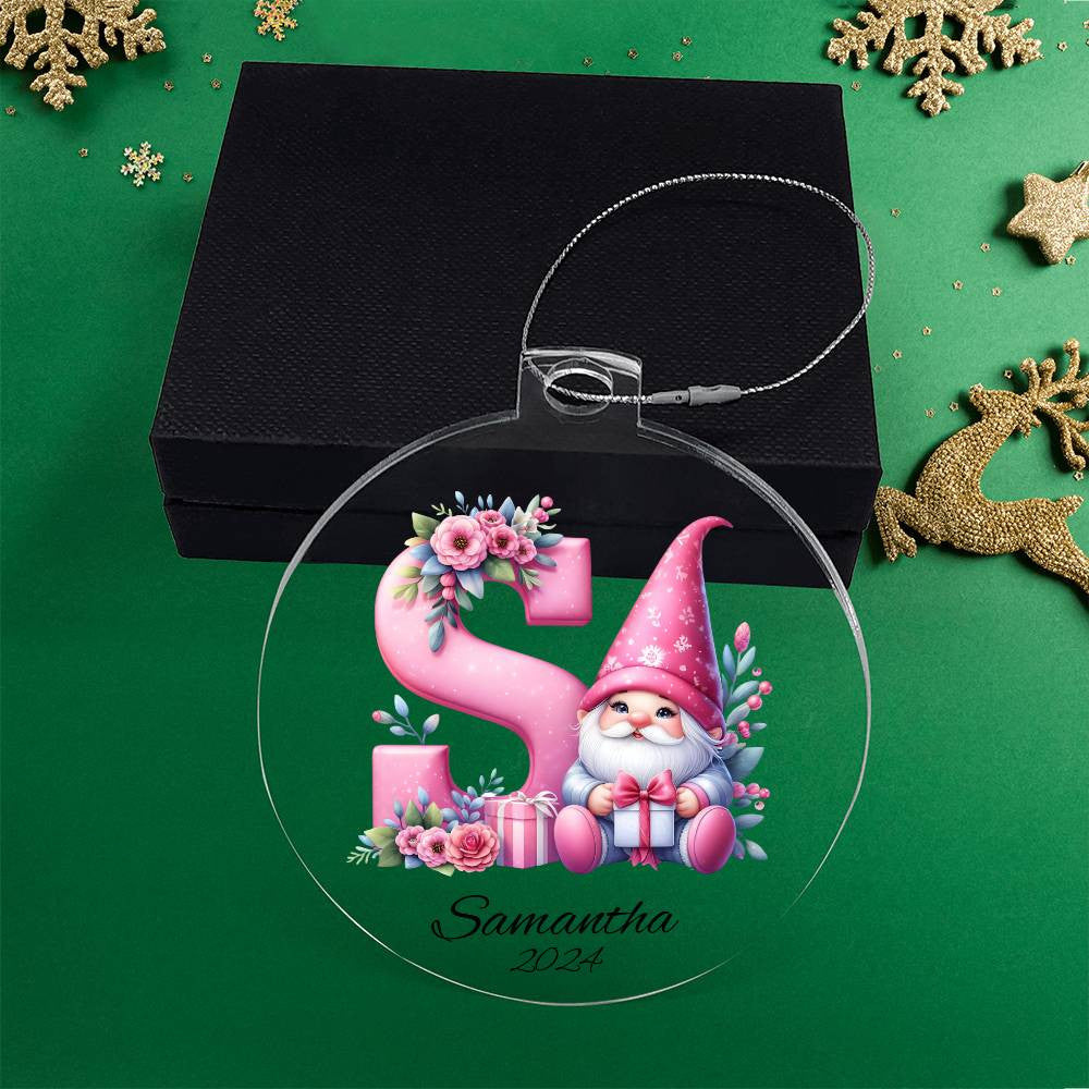 Pink Gnome Galentine Christmas Ornament-[Heartfelt Family Gift]