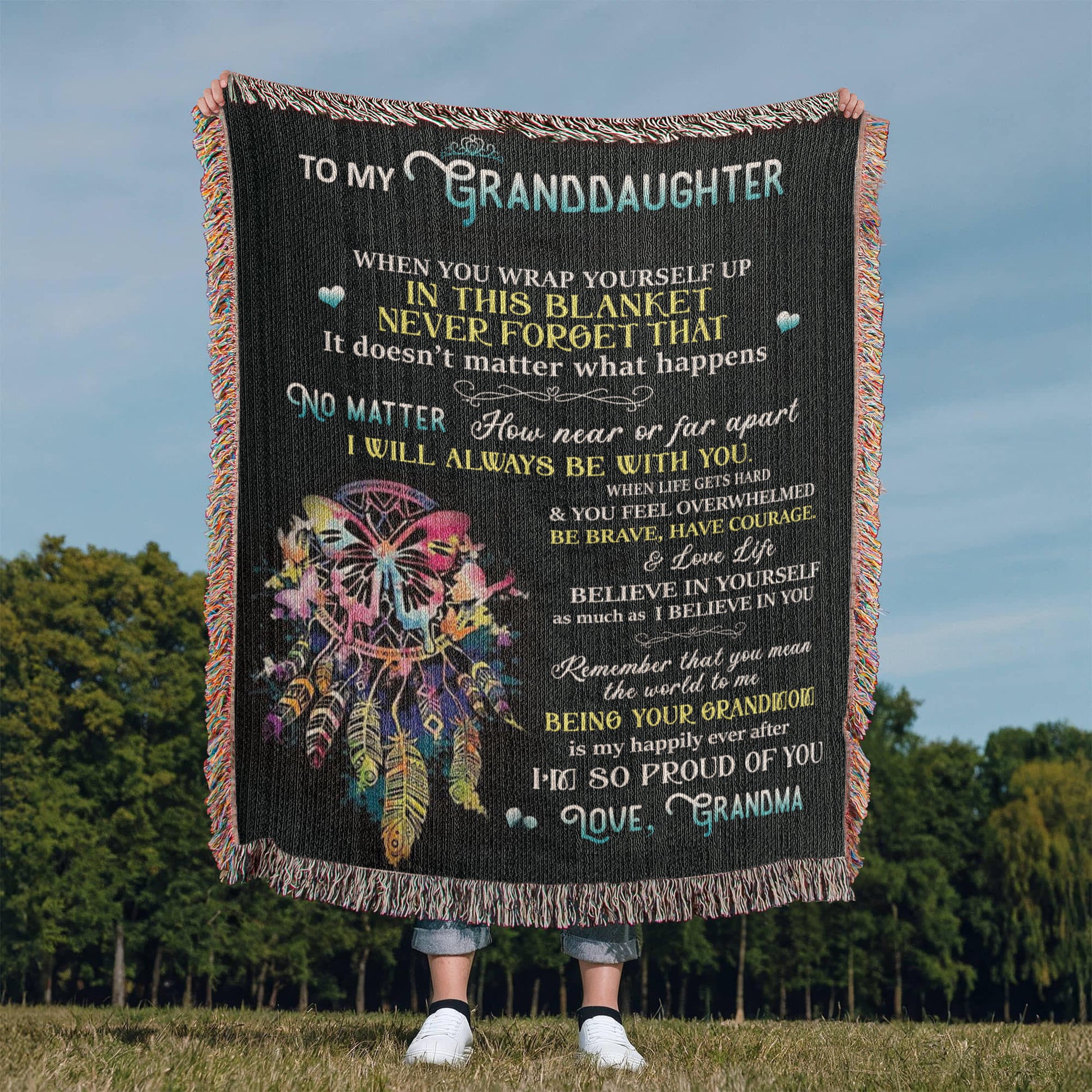 Granddaughter Woven Blanket-[Heartfelt Family Gift]