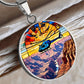 Grand Canyon Round Pendant Necklace in Gold or silver-[Heartfelt Family Gift]