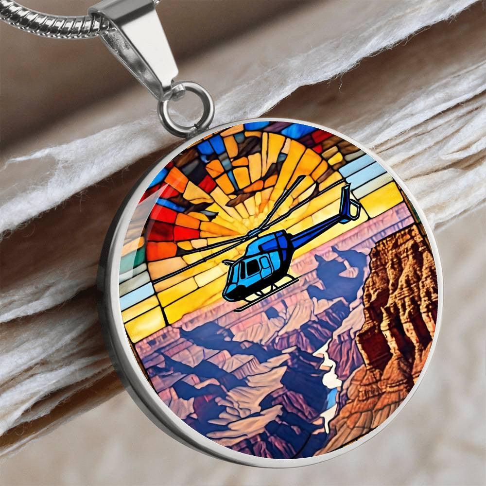 Grand Canyon Round Pendant Necklace in Gold or silver-[Heartfelt Family Gift]