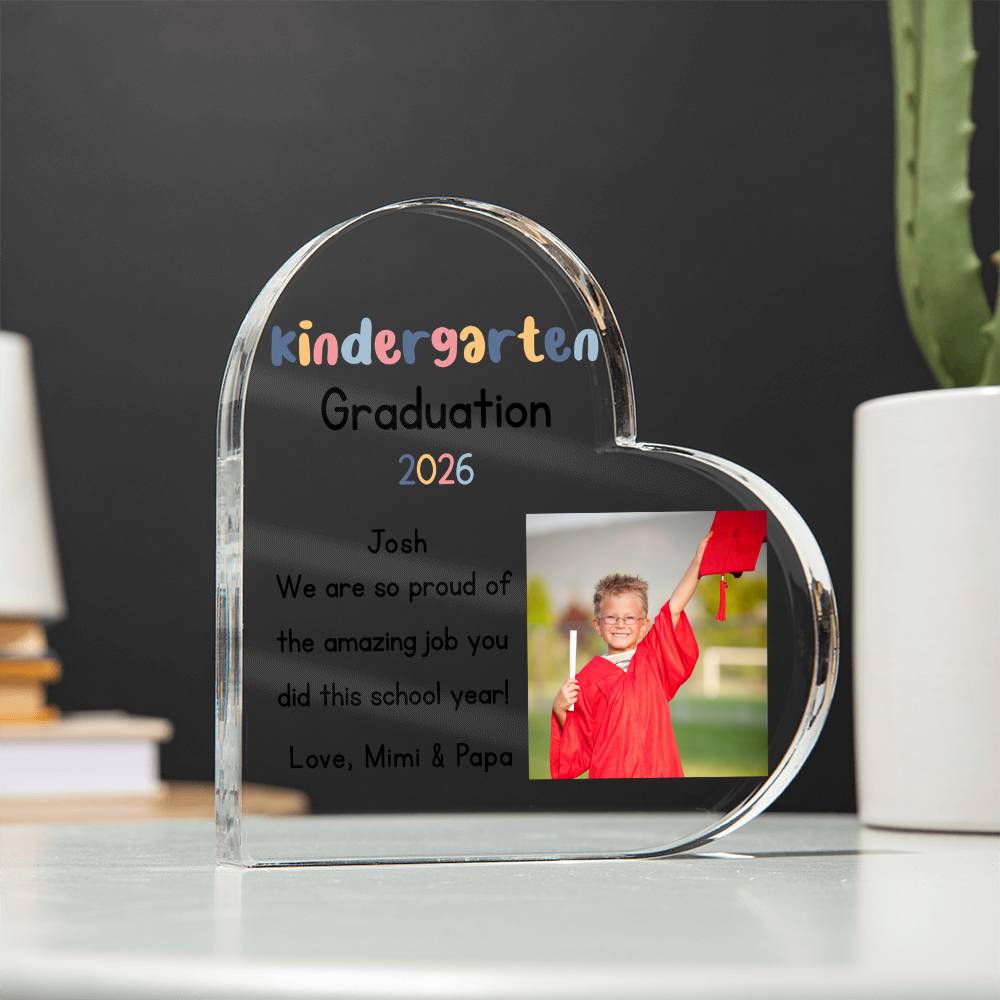 Personalized Kindergarten Graduation Heart Plaque Gift