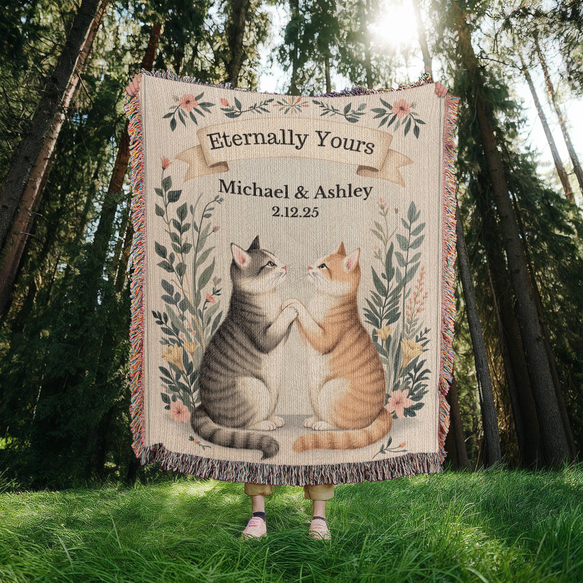 Heirloom Artwork Woven Blanket (Portrait)-[Heartfelt Family Gift]