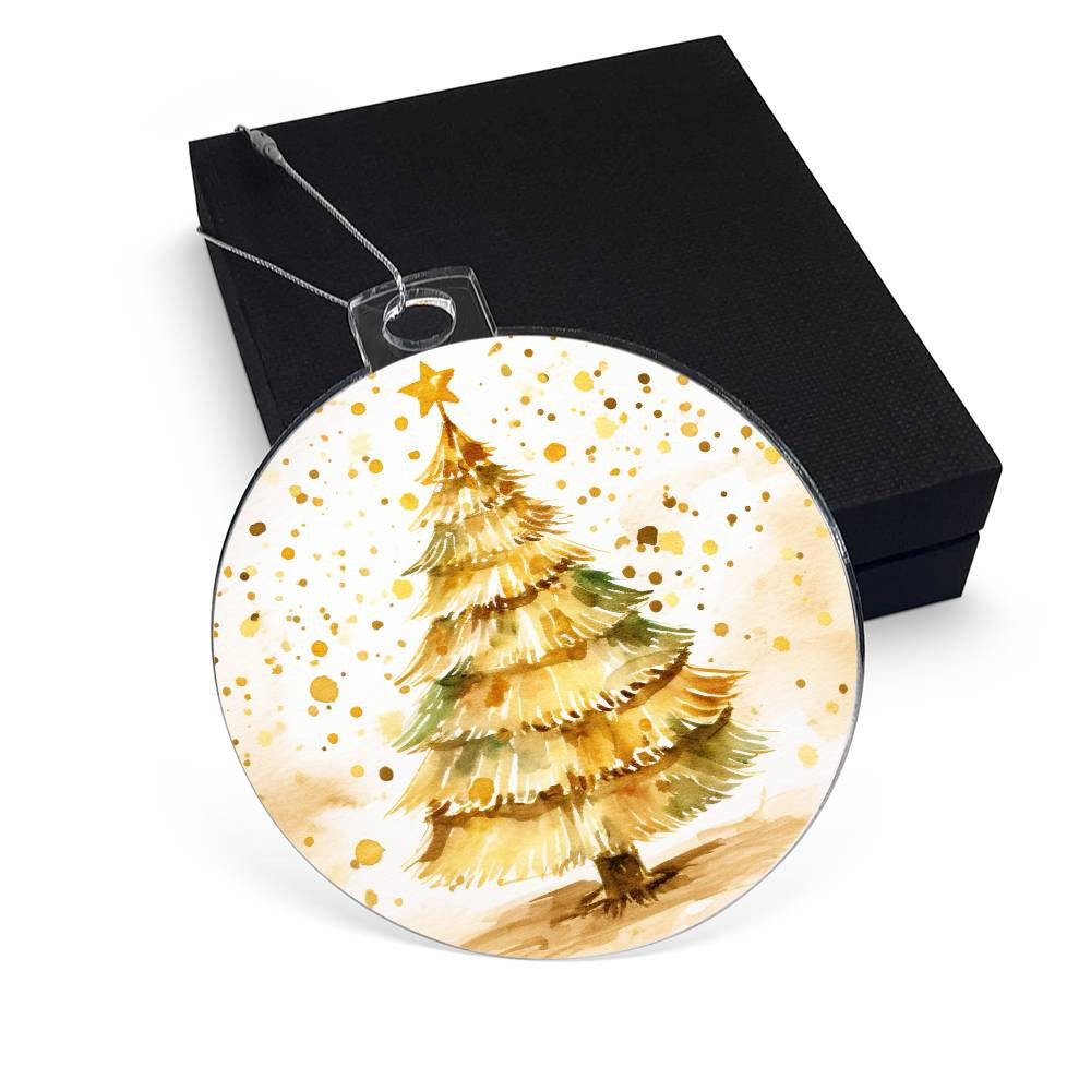 Christmas Tree Gold Acrylic Christmas Ornament-[Heartfelt Family Gift]