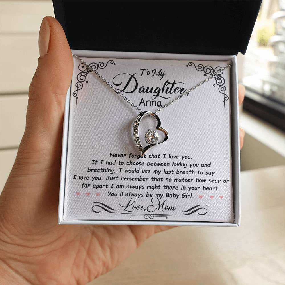 Personalized Daughter Heart Necklace Gift from Mom or Dad-[Heartfelt Family Gift]