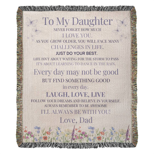 To My Daughter Woven Blanket-[Heartfelt Family Gift]