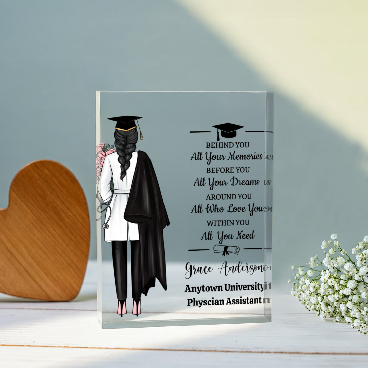 Personalized Doctor Graduation Gift Plaque, Nurse Practitioner Award, Custom Physician Assistant Keepsake