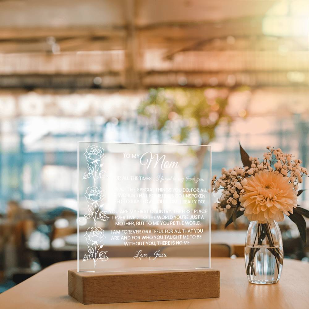 Mom Rose Plaque Gift