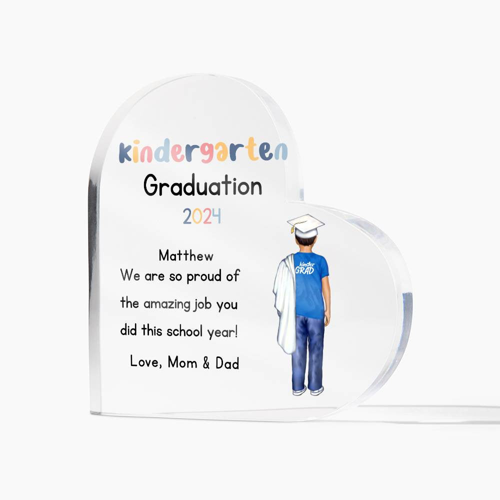 Personalized Kindergarten Graduation Heart Plaque Gift-[Heartfelt Family Gift]