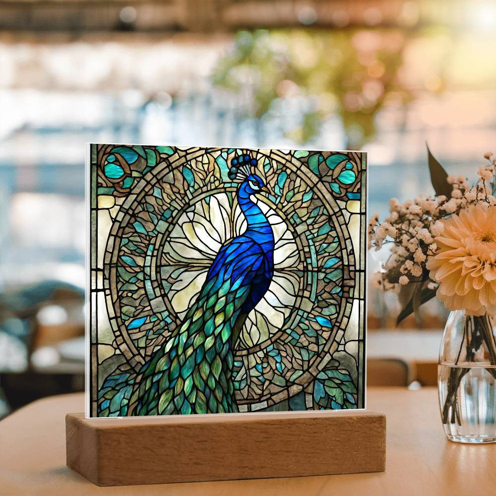 Peacock LED Acrylic Plaque-[Heartfelt Family Gift]