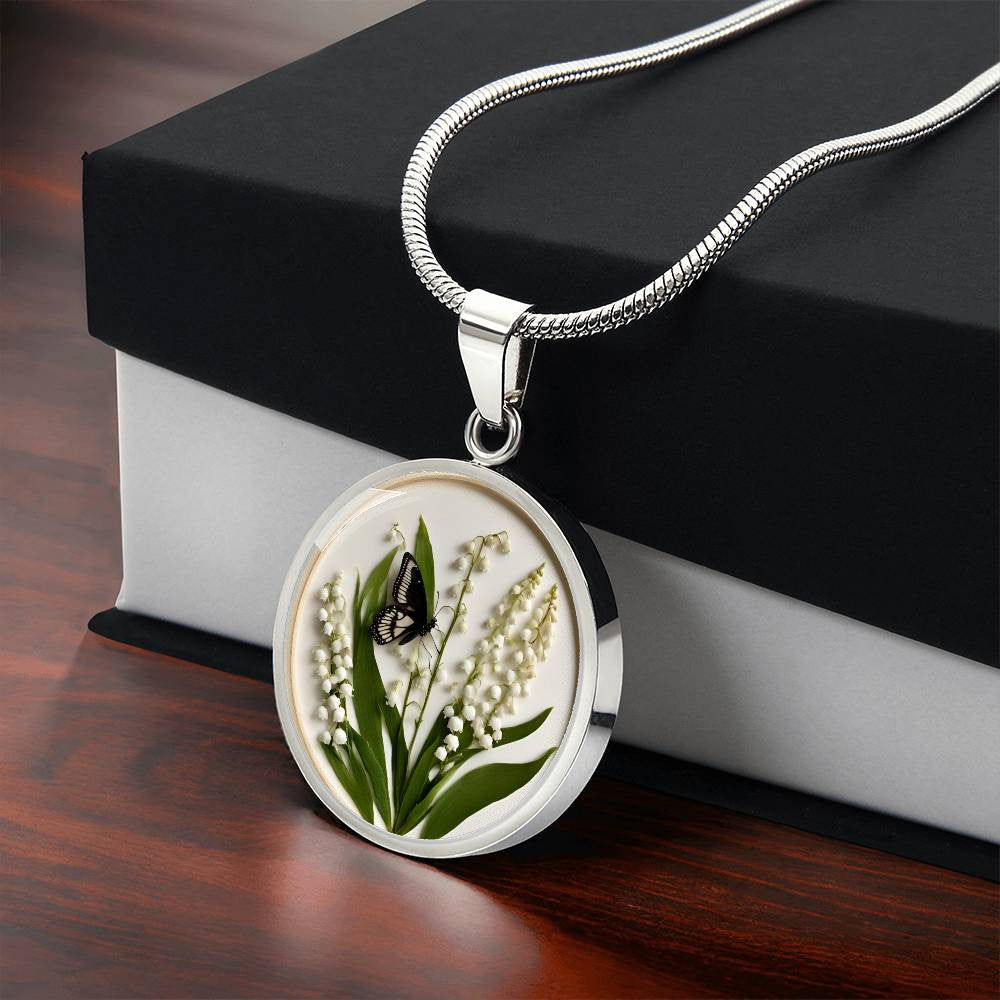 May Birth Flower Necklace Lily of the Valley-[Heartfelt Family Gift]