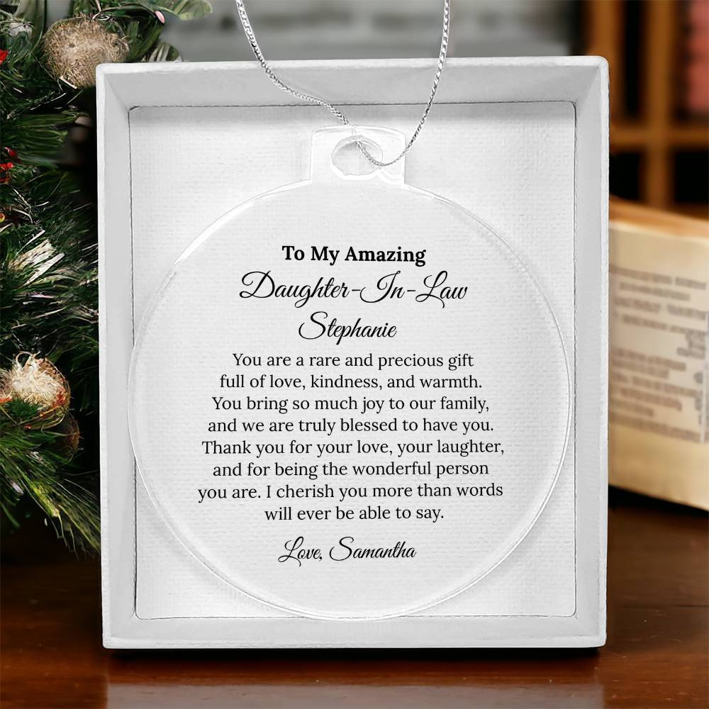 Daughter In Law Acrylic Ornament Plaque