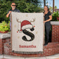 Christmas Lights Name Initial Woven Blanket-[Heartfelt Family Gift]