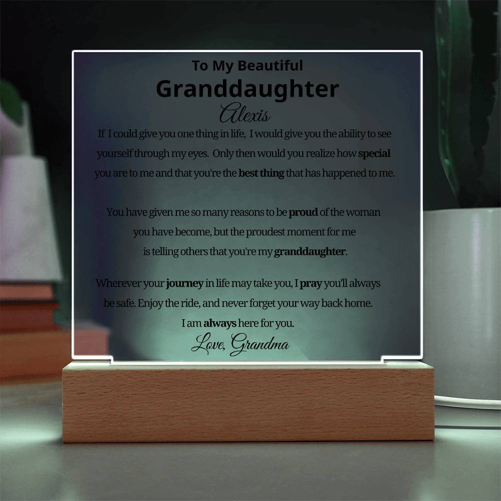 Personalized Granddaughter Plaque from Grandma or Grandpa-[Heartfelt Family Gift]