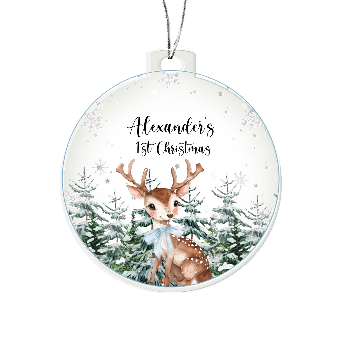Baby's First Christmas Acrylic Ornament, Personalized Keepsake Gift, Newborn Holiday Decor, Custom Tree Decoration