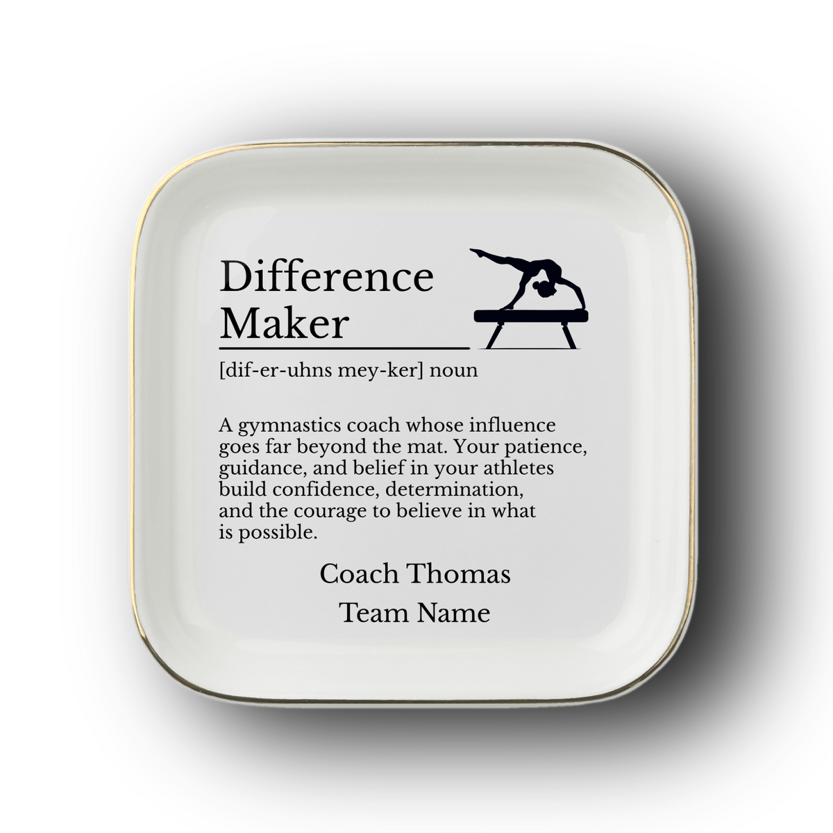 Gymnastics Coach Jewelry Dish Trinket Tray