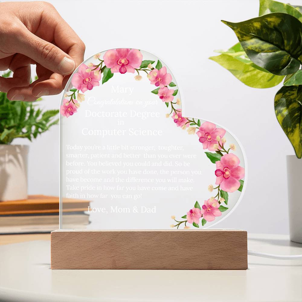 Personalized Doctorate Degree Graduation Plaque