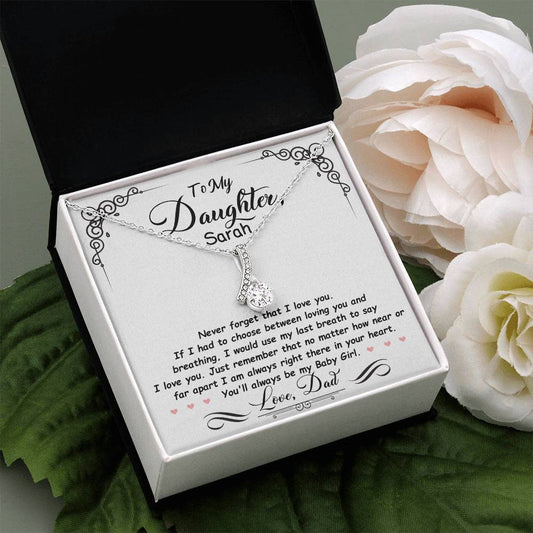 To My Daughter Personalized Necklace Gift from Mom or Dad-[Heartfelt Family Gift]