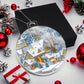 Blue Snow Covered Village Acrylic Christmas Ornament-[Heartfelt Family Gift]