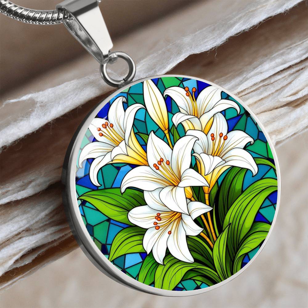 Lily of The Valley Necklace with Engraving